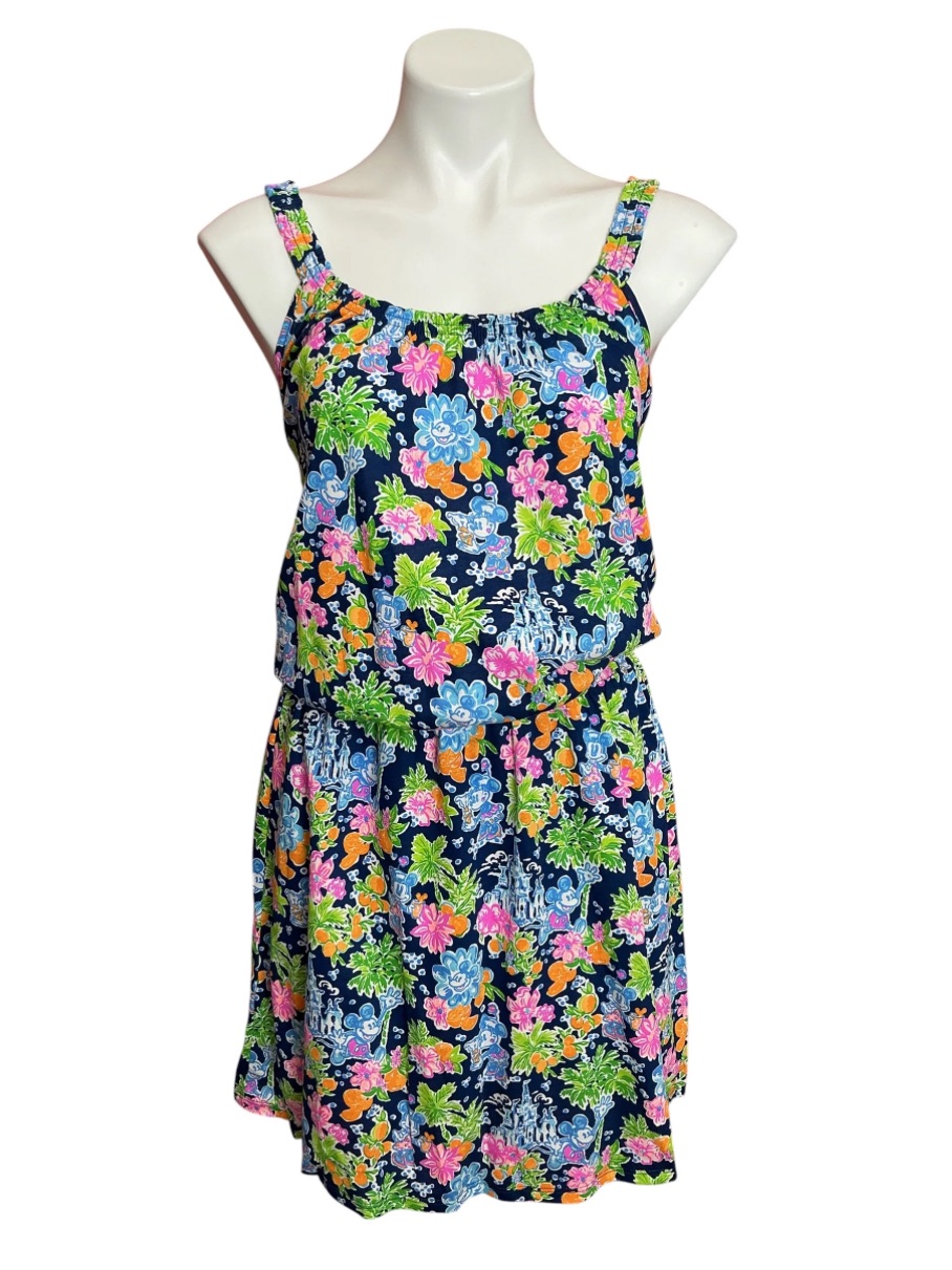 Lilly Pulitzer X Disney Loro Romper Aegean Navy Lilly Loves Disney - Size S